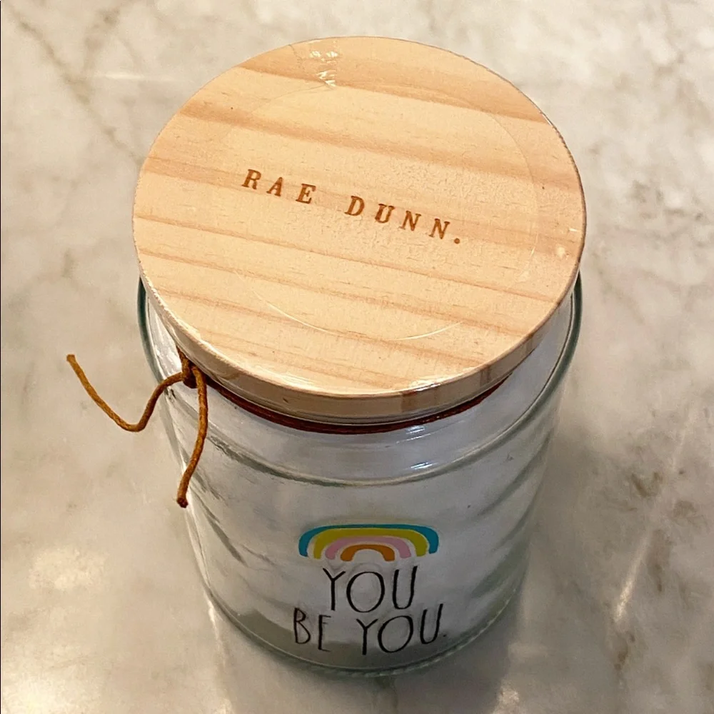 Rae Dunn “ YOU BE YOU. “ Cotton Ball Glass Jar